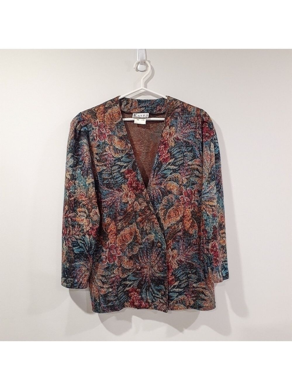 Retro 90's Oversized Businesscore Tapestry Double Breasted Blazer